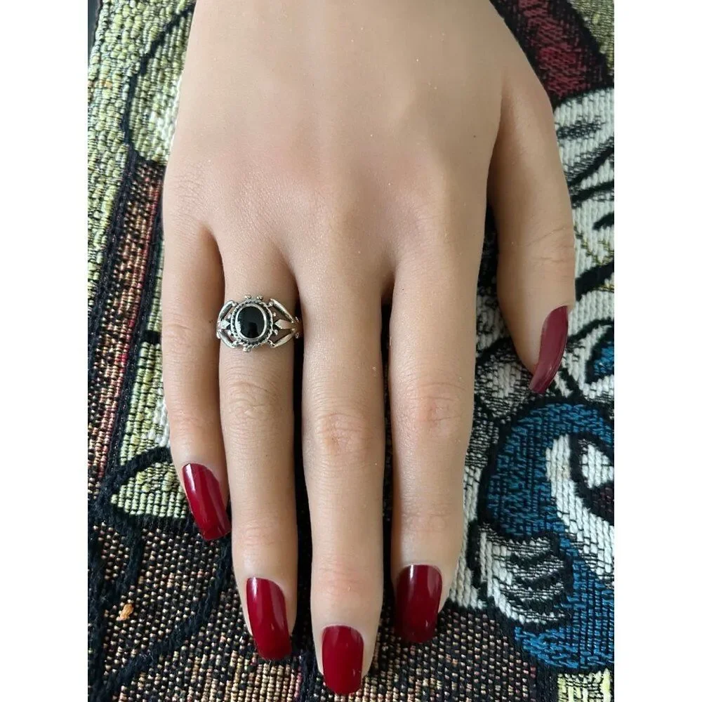 Silver 925 Black‎ Onyx Eye Ring